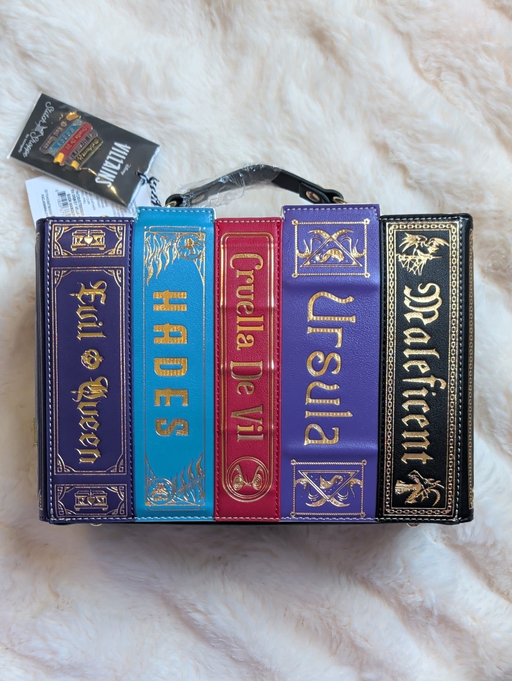 Loungefly Stitch Shoppe Villain Books Stitch Shoppe Bag +Pin Nwt (First Release)
